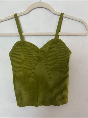 wild fable Olive Ribbed Sweetheart Cami